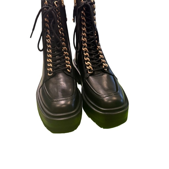 NEW! Sam Edelman Lovrin Women’s Black Leather Combat Boots Size 6 - Picture 2 of 13